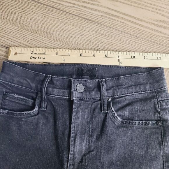 MOTHER The Mid Rise Dazzler Ankle Jeans 24 Black Not Guilty Stretch Pocket Denim - Picture 8 of 10